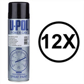 12X Upol Power Can Topcoat Gloss Black Aerosol Spray 500ml Spray Paint
